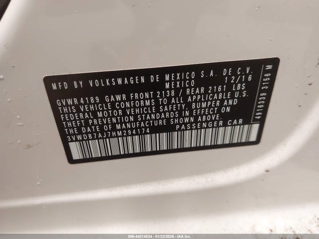 2017 VOLKSWAGEN JETTA 3VWDB7AJ7HM294174 Photo 8