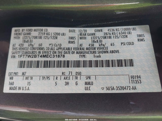 Ford F-250 Xl 2021 1FT7W2BT4MEC31878 Image 9