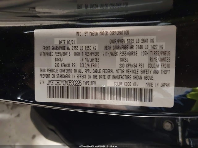 JM3TCBCY0M0530225 Mazda Cx-9 Touring