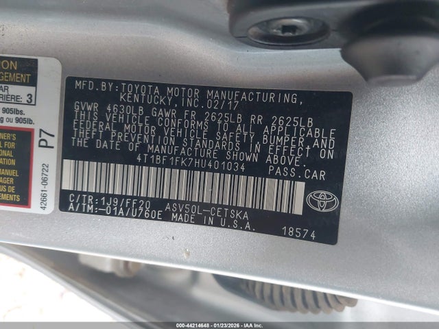 Toyota CAMRY SE 2017 4T1BF1FK7HU401034 Image 9