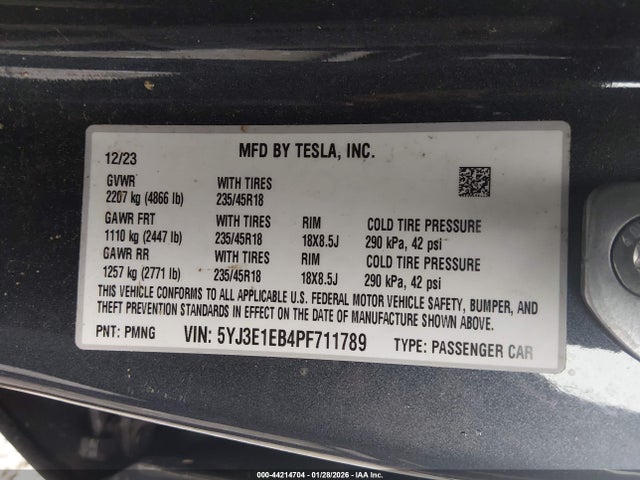 2023 TESLA MODEL 3 5YJ3E1EB4PF711789 Photo 8