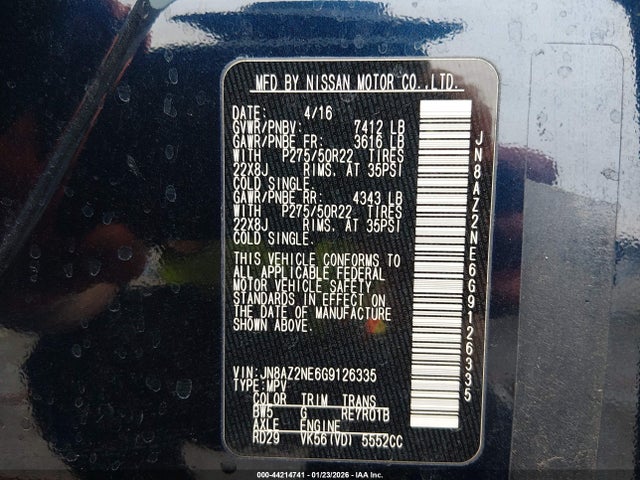 JN8AZ2NE6G9126335 Infiniti QX80