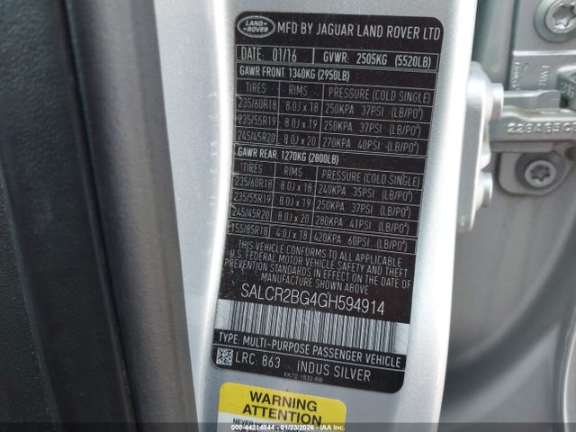 SALCR2BG4GH594914 Land Rover Discovery Sport Hse