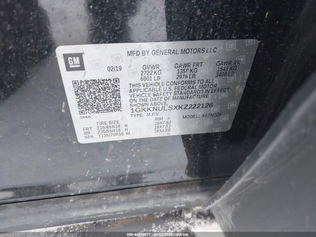 1GKKNULSXKZ222126 GMC Acadia Slt-1