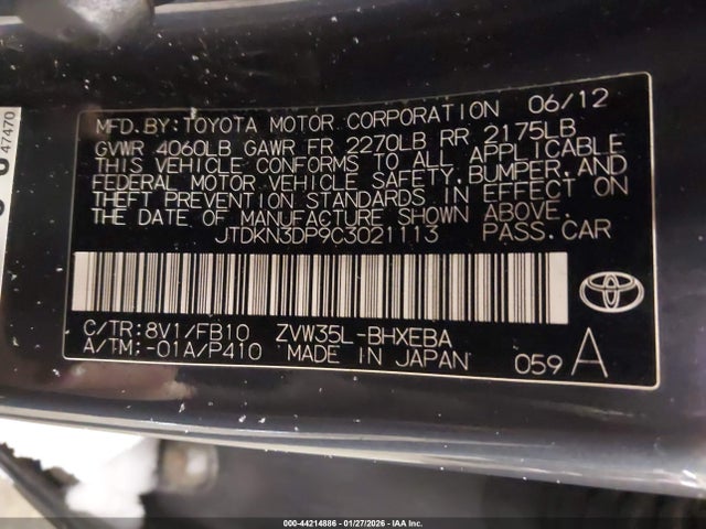 2012 TOYOTA PRIUS PLUG-IN JTDKN3DP9C3021113 Photo 8