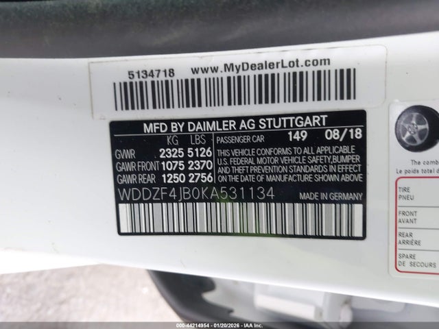 WDDZF4JB0KA531134 Mercedes-Benz E 300