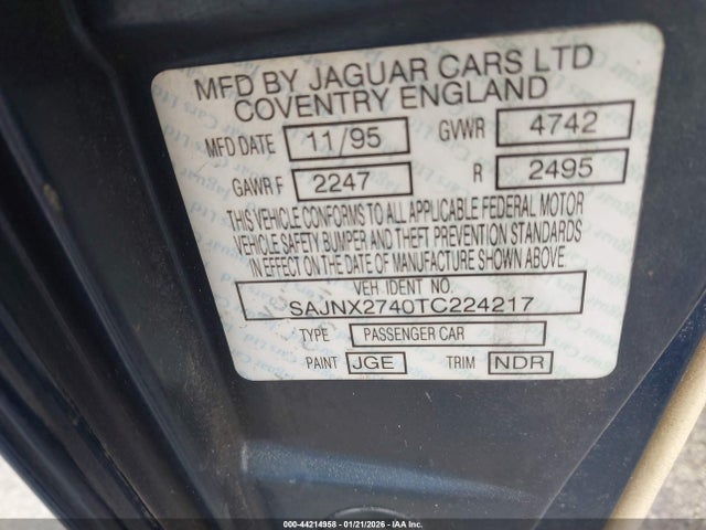 1996 JAGUAR XJS SAJNX2740TC224217 Photo 8