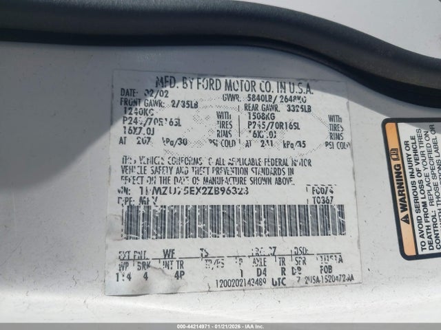 2002 FORD EXPLORER 1FMZU75EX2ZB96323 Photo 8