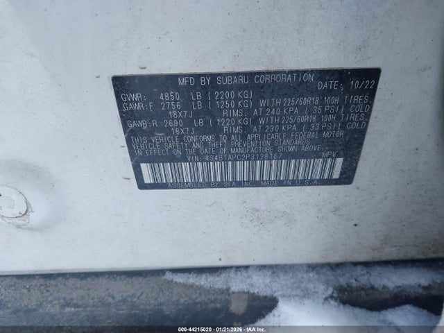Продаж на аукціоні авто 2023 Subaru Outback Touring, vin: 4S4BTAPC2P3128167, номер лоту: 44215020