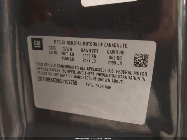 2G1WB5E38G1102769 Chevrolet Impala Limited Lt