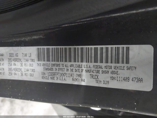1C6SRFPT1KN711141 RAM 1500 Limited 4x4 6&#039;4 Box