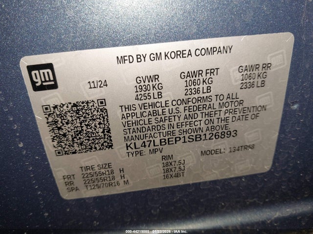 KL47LBEP1SB126893 Buick Envista Sport Touring Fwd