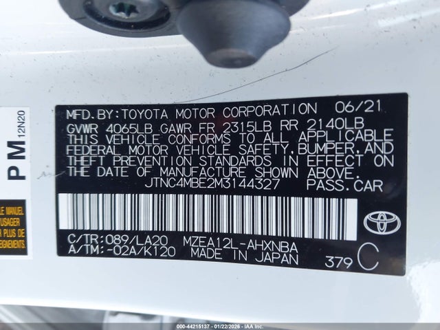 Toyota Corolla Xse 2021 JTNC4MBE2M3144327 Image 9