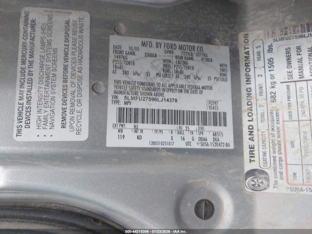 2006 LINCOLN NAVIGATOR 5LMFU27596LJ14378 Photo 8