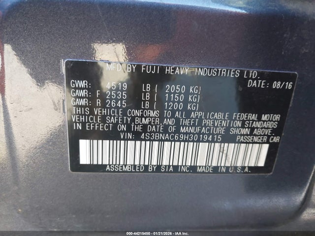 4S3BNAC69H3019415 Subaru Legacy 2.5i Premium