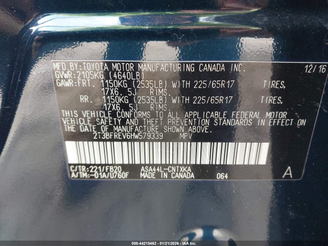 Toyota RAV4 LE 2017 2T3BFREV6HW579339 Image 9