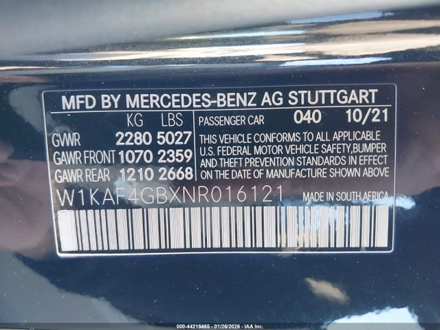 2022 MERCEDES-BENZ C 300 W1KAF4GBXNR016121 Photo 8