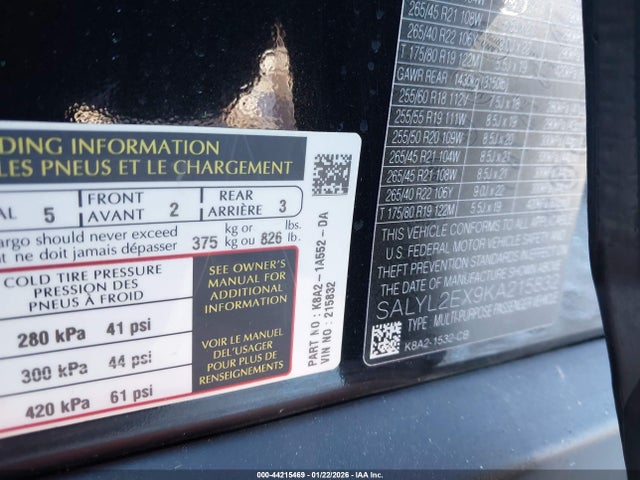 2019 LAND ROVER RANGE ROVER VELAR SALYL2EX9KA215832 Photo 8