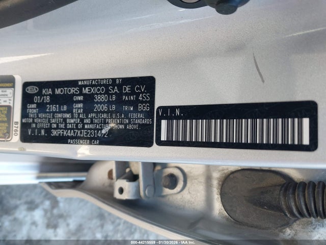 3KPFK4A7XJE231472 KIA FORTE LX