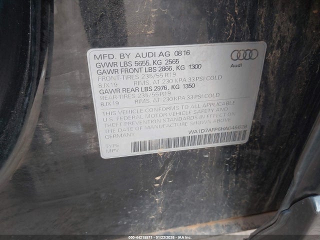 2017 AUDI Q5 WA1D7AFP6HA045628 Photo 8