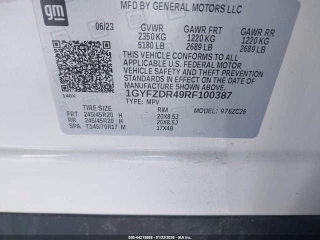Продаж на аукціоні авто 2024 Cadillac Xt4 Awd Premium Luxury, vin: 1GYFZDR49RF100387, номер лоту: 44215589