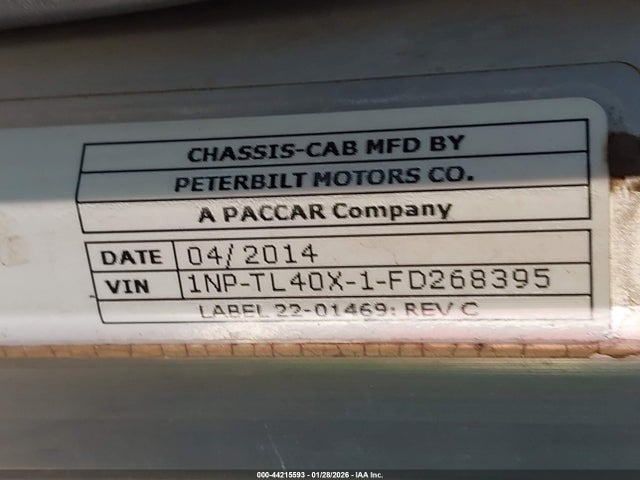 Продаж на аукціоні авто 2015 Peterbilt 367, vin: 1NPTL40X1FD268395, номер лоту: 44215593