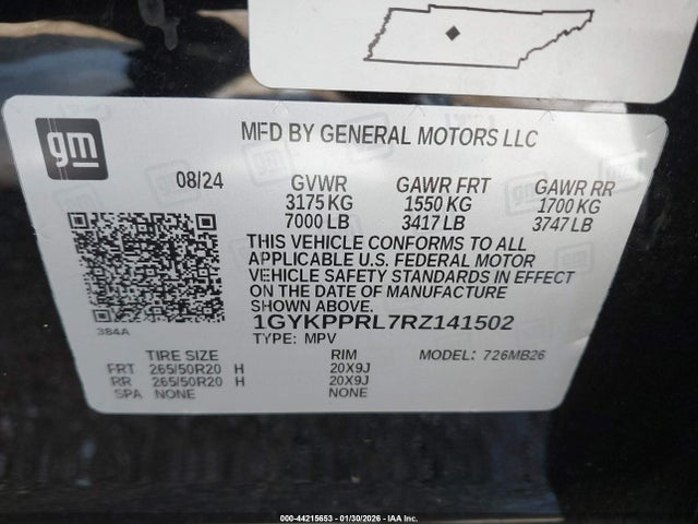 1GYKPPRL7RZ141502 Cadillac Lyriq Luxury W/1sc