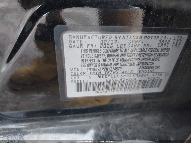 2017 NISSAN SENTRA 3N1AB7AP2HY274579 Photo 8