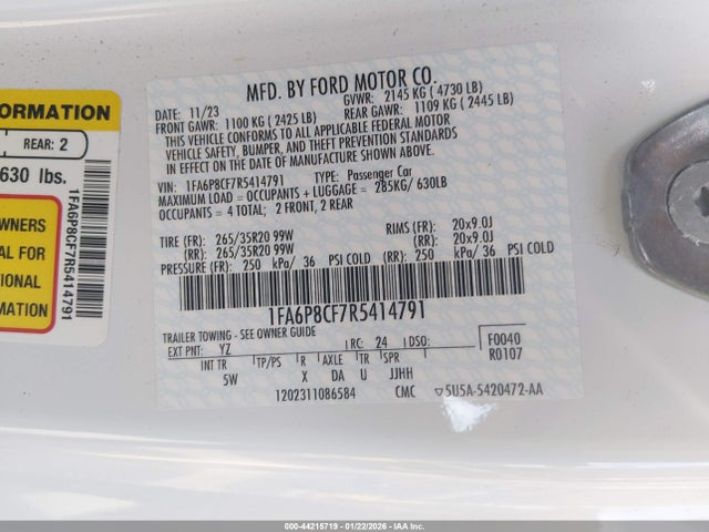 2024 FORD MUSTANG 1FA6P8CF7R5414791 Photo 8