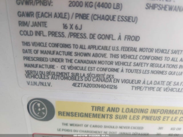 4EZTA201XN4041216 Thor Other