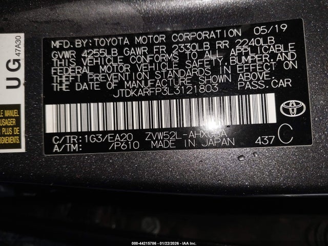 2020 TOYOTA PRIUS PRIME JTDKARFP3L3121803 Photo 8