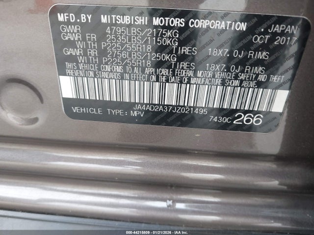 2018 MITSUBISHI OUTLANDER JA4AD2A37JZ021495 Photo 8