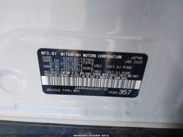 2025 MITSUBISHI OUTLANDER SPORT JA4ARUAU8SU001132 Photo 8