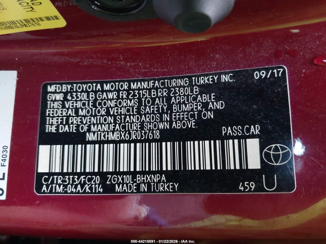 NMTKHMBX6JR037618 Toyota C-hr Xle Premium
