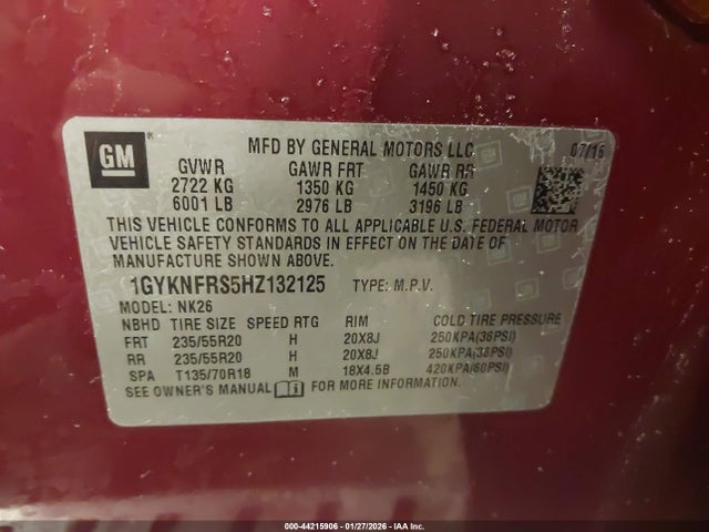 2017 CADILLAC XT5 1GYKNFRS5HZ132125 Photo 8