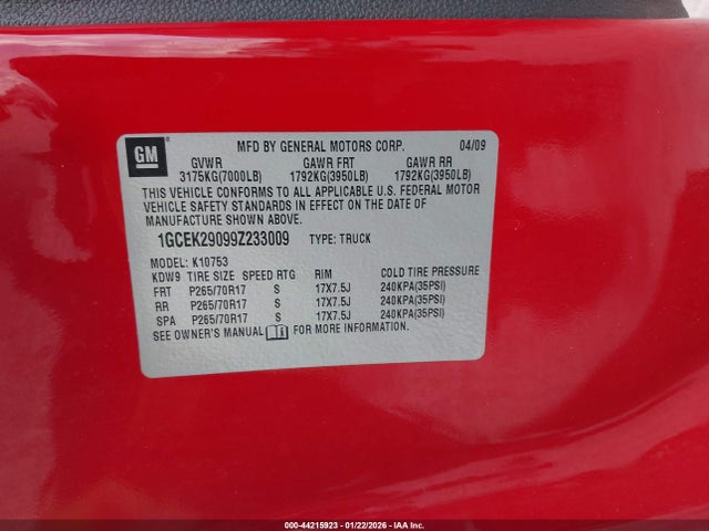 2009 CHEVROLET SILVERADO 1500 1GCEK29099Z233009 Photo 8