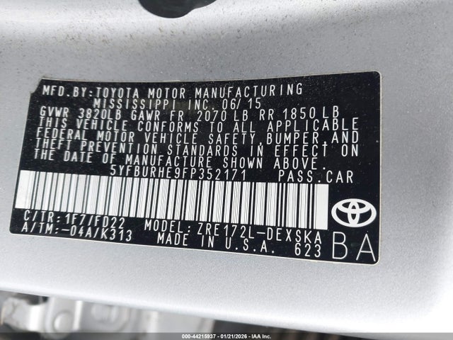 Toyota Corolla S Plus 2015 5YFBURHE9FP352171 Image 9