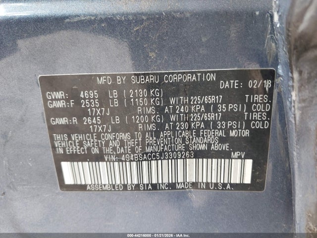 2018 SUBARU OUTBACK 4S4BSACC5J3309263 Photo 8