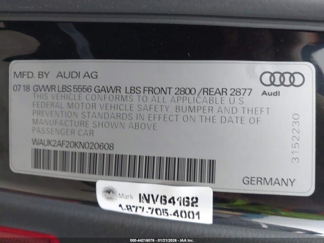 2019 AUDI A6 WAUK2AF20KN020608 Photo 8