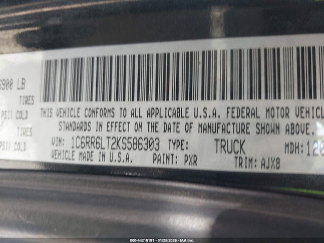 Продаж на аукціоні авто 2019 Ram 1500 Classic Lone Star Silver  4x2 5'7 Box, vin: 1C6RR6LT2KS586303, номер лоту: 44216181