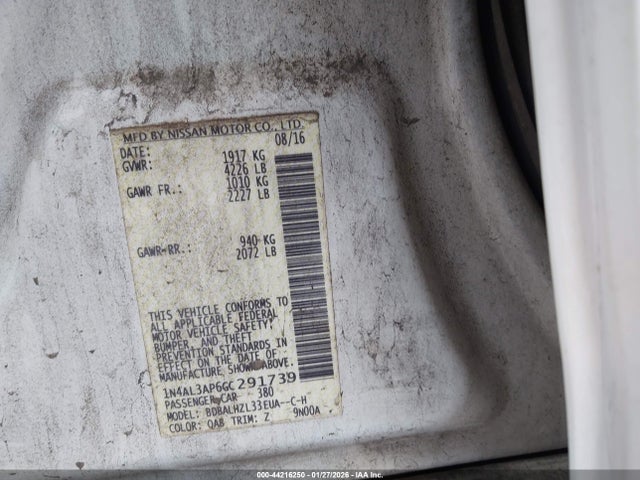 1N4AL3AP6GC291739 Nissan Altima 2.5 Sr