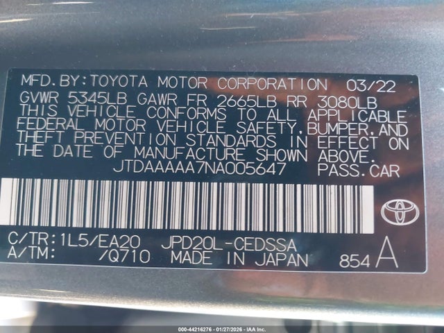 2022 TOYOTA MIRAI JTDAAAAA7NA005647 Photo 8