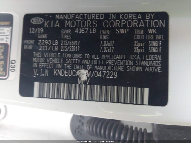 44216281 :رقم المزاد ، KNDEUCAA1M7047229 vin ، 2021 Kia Seltos S مزاد بيع