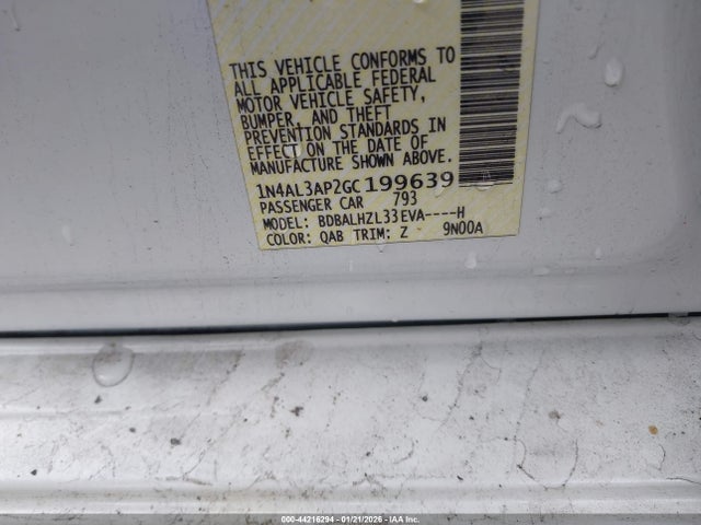 1N4AL3AP2GC199639 Nissan Altima 2.5 Sr