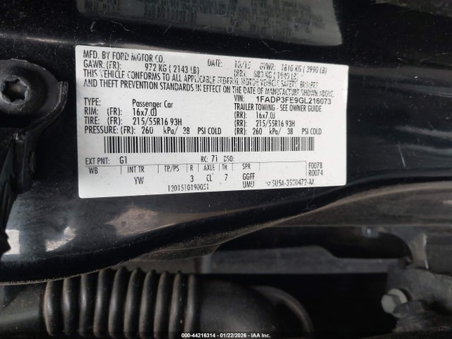 1FADP3FE9GL216073 Ford FOCUS SE