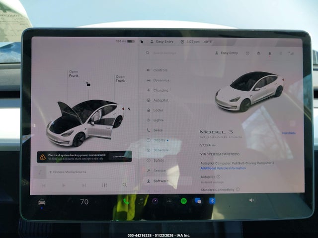 Aukcja sprzedaży 2021 Tesla Model 3 Standard Range Plus Rear-wheel Drive, vin: 5YJ3E1EA3MF870810, numer aukcji: 44216328