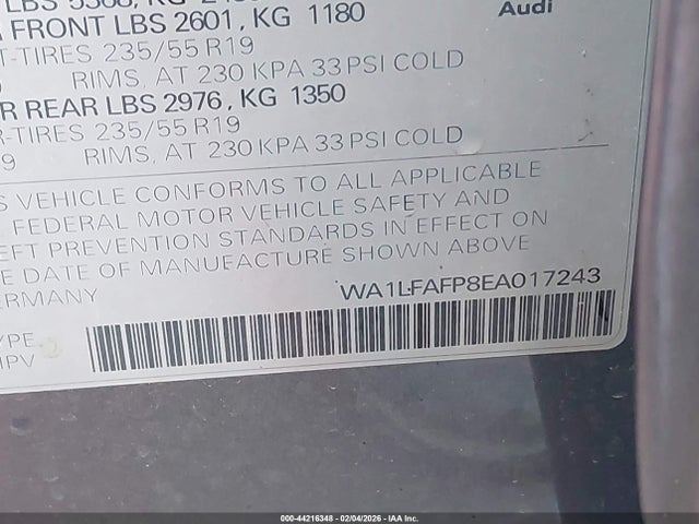 2014 AUDI Q5 WA1LFAFP8EA017243 Photo 8