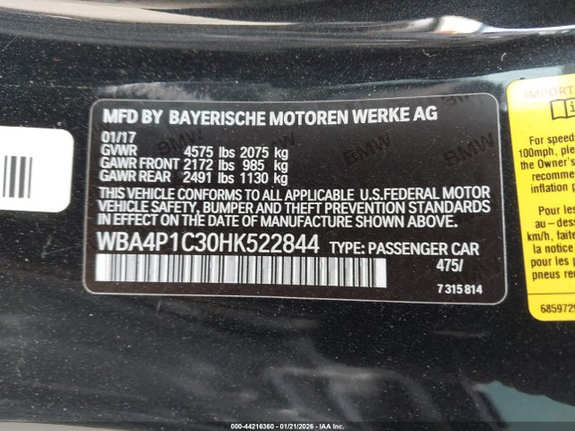 2017 BMW 440I WBA4P1C30HK522844 Photo 8