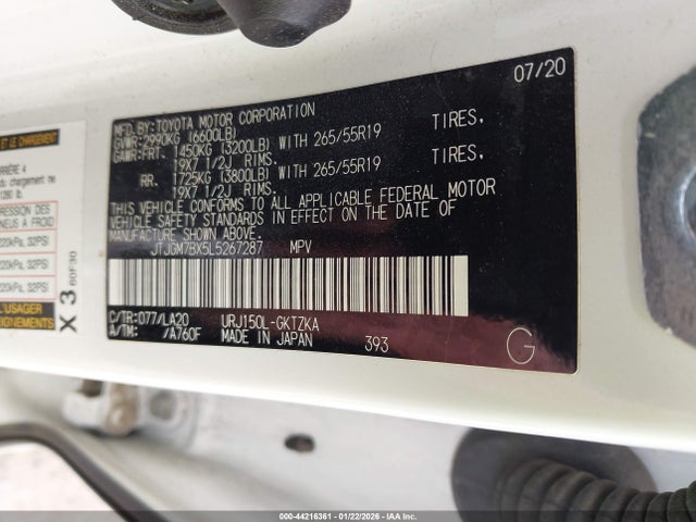JTJGM7BX5L5267287 Lexus Gx 460 Luxury