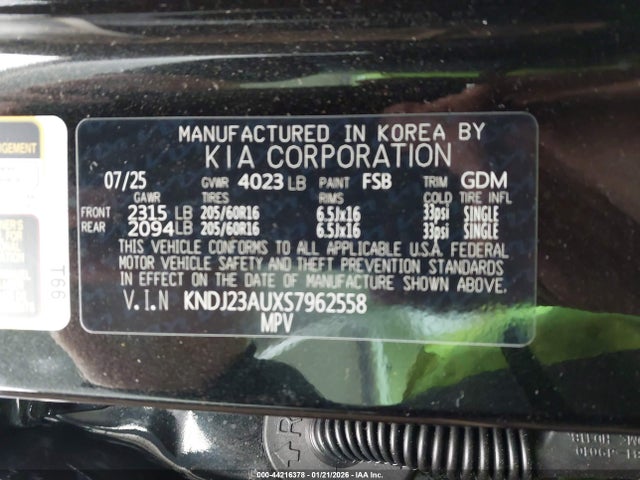 KNDJ23AUXS7962558 KIA SOUL LX